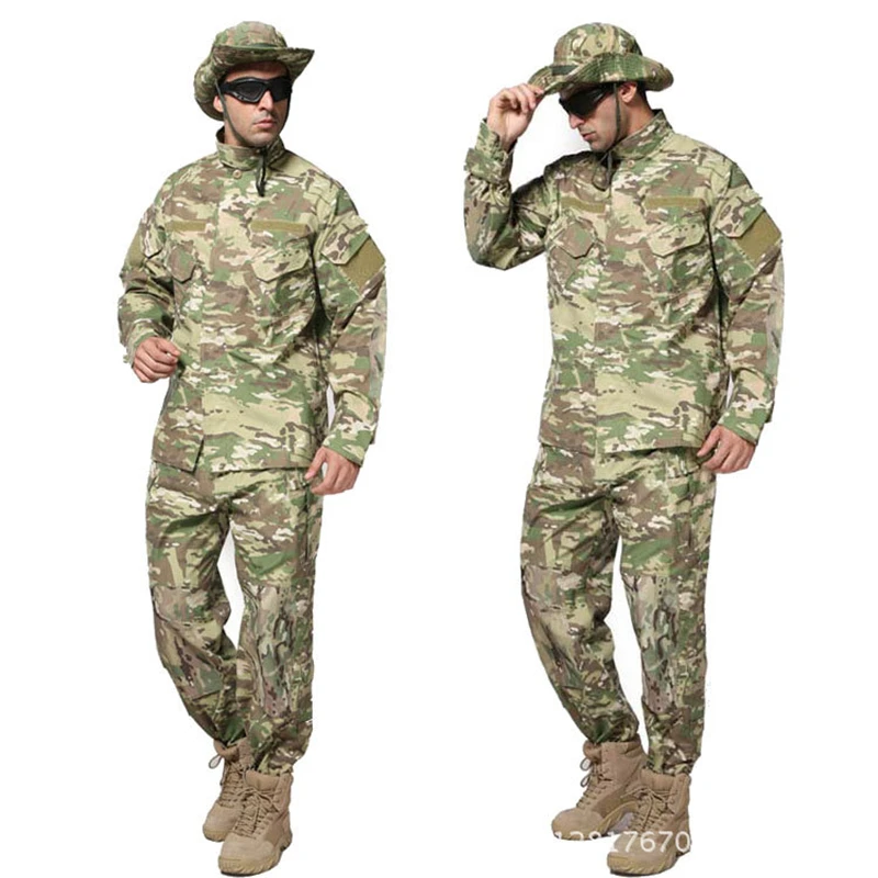 Camouflage set2 10 видов цветов военная форма ACU спецназ тактическая Мужская армейская Militar Soldier Боевая Высококачественная камуфляжная одежда комплект со штанами - Цвет: Camouflage set2