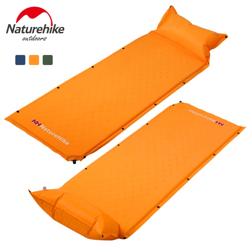 

Naturehike Self-inflating Mattress With Pillow Moisture-proof Single Laybag Sleeping Pad Foldable Bed Camping Tent Single Mat