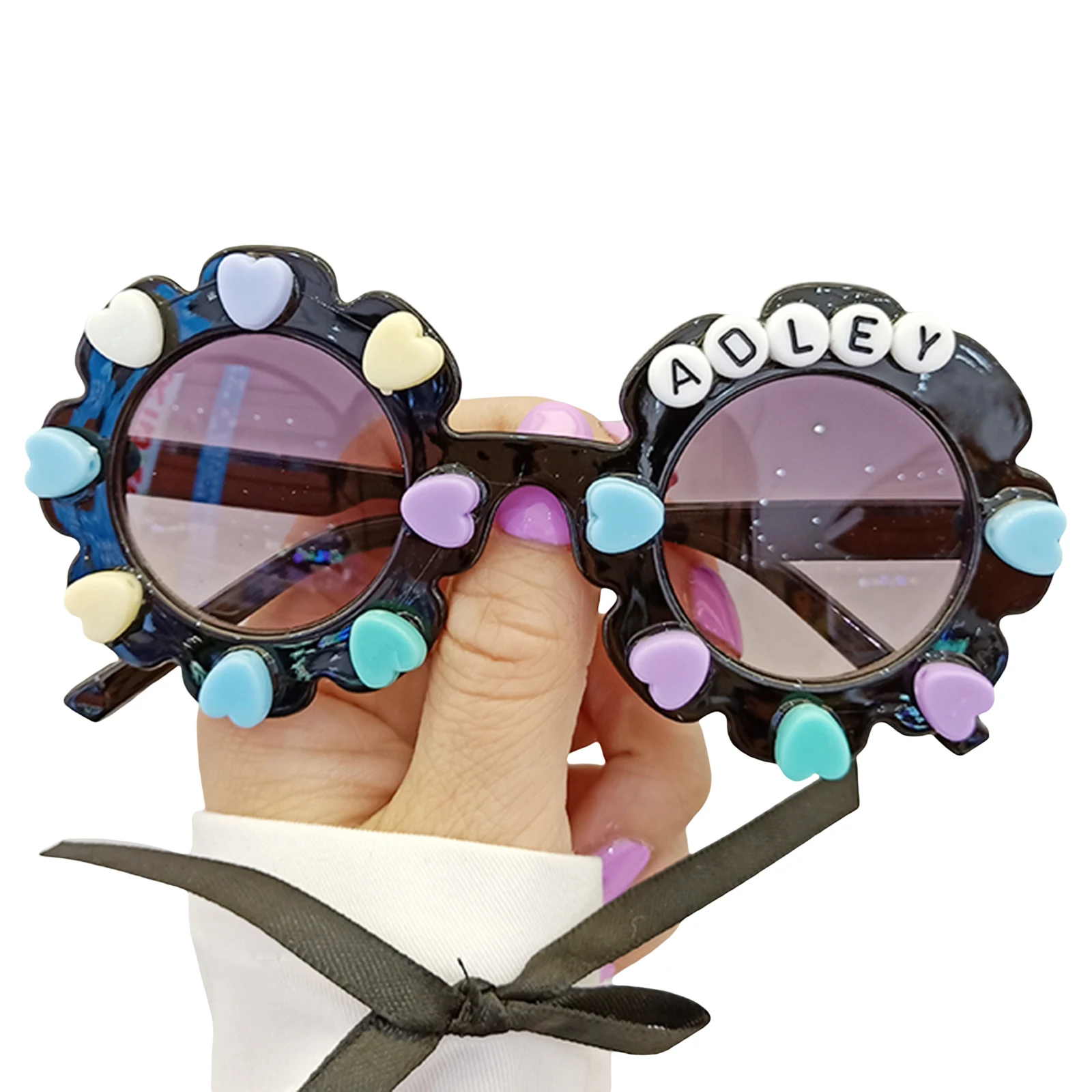 

Kids Dark Glasses, Unisex Hearts Patterns Anti-UV Sunglasses Eyewear for Outdoor Activities, 2-10 Years