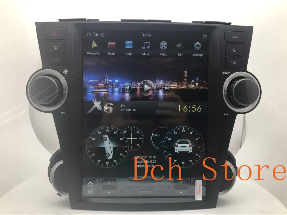 12 1 ''tesla стиль Android 9 0 автомобильный dvd плеер GPS для Toyota Highlander 2008 2014 навигация 4G RAM