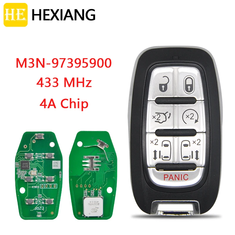 

Автомобильный Дистанционный ключ HEXIANG для Chrysler Pacifica Voyager 2017 2018 2019 2020 4A Chip 433MHz