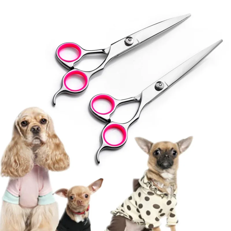 

Stainless Steel Pet Dogs Grooming Scissors Up Down Curved Shears Sharp Edge Animals Cat Hair Cutting Barber Hairdressing Tools