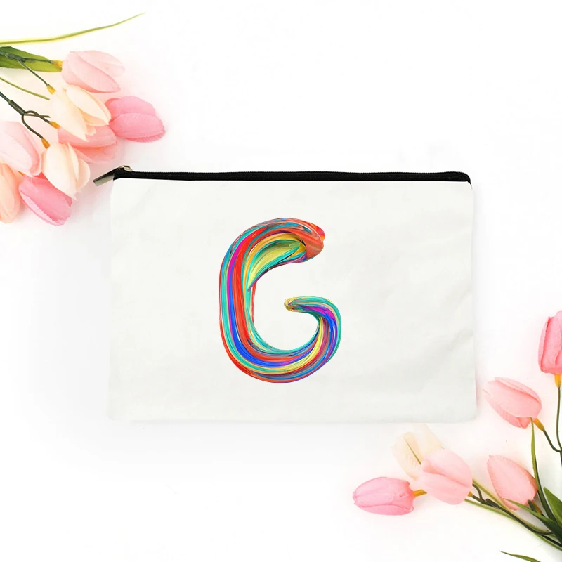 

26 Letters Handbags Mini Bag Makeup Pouch Cosmetic for Women's Travel Storage Organizer Bags Make Up Free Shipping Woman Kawaii