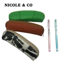 nicole co 2021 original new women pen bags mini coin purse men genuine leather sheepskin fashion zipper long money key wallets