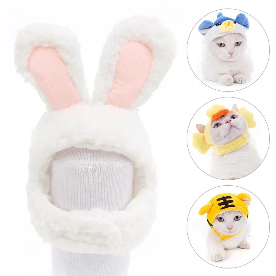 Cat Hats Cute Cartoons Shaped Pet Products Kitty Fashion Winter Accessories Warm Dog Headgear Party Costume Supplies | Дом и сад