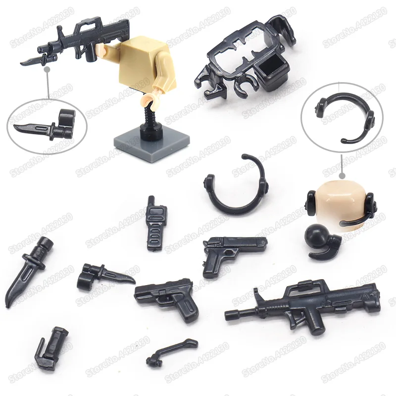 Военное оружие пояс сборные фигурки пистолеты WW2 строительные блоки модель