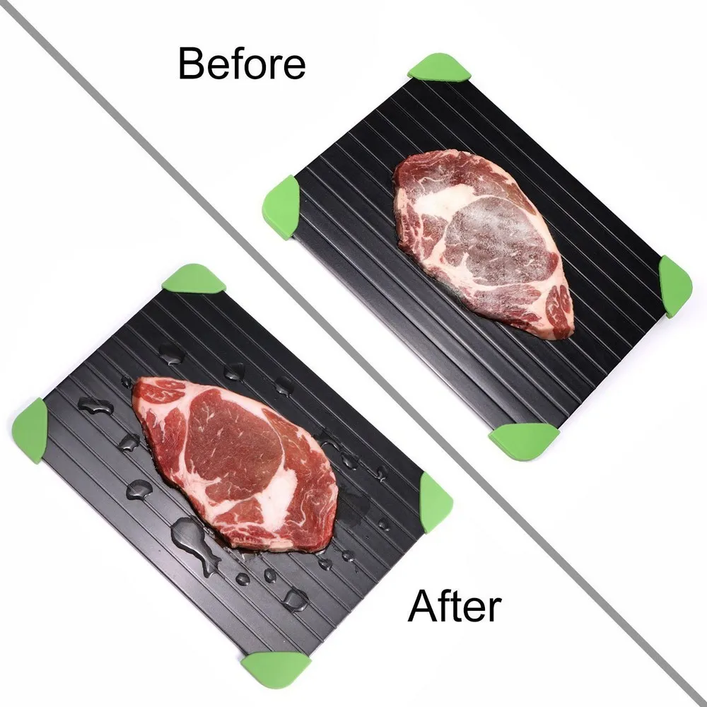 

Fast Defrosting Tray Aluminum Quick Defrost Tray Thawing Plate Frozen Meat Fruit Quick Defrosting Plate Kitchen Gadget Tool