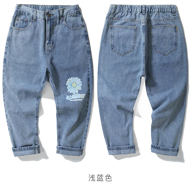 

Plus size men jeans slim Ankle-Length Pants 8xl 4xl 44 46 48 mens hiphop pants cotton tops Distressed men brand jeans