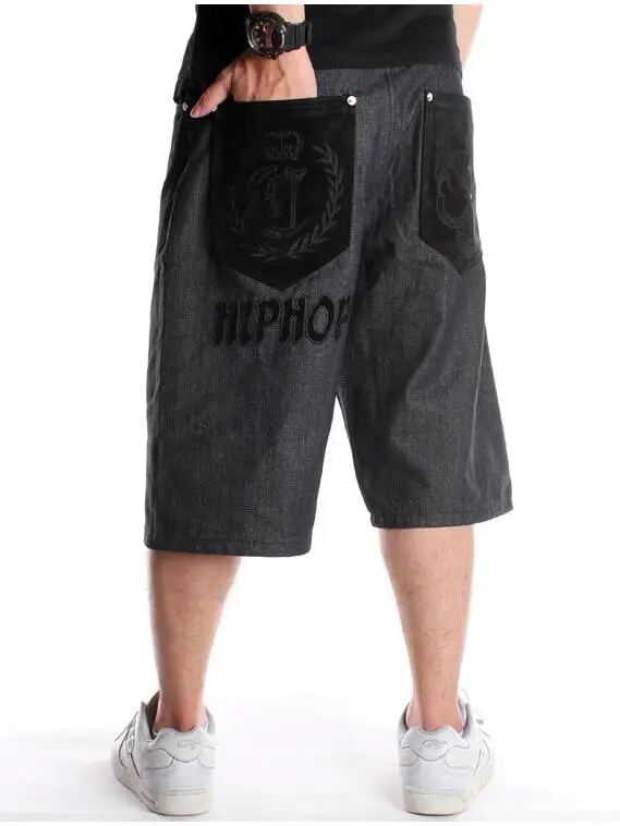 2021 Skateboard Jeans Men's Loose Calf-Length Pants Hip-hop Trendy Men's Thin Jeans Extra-large Size 30-46