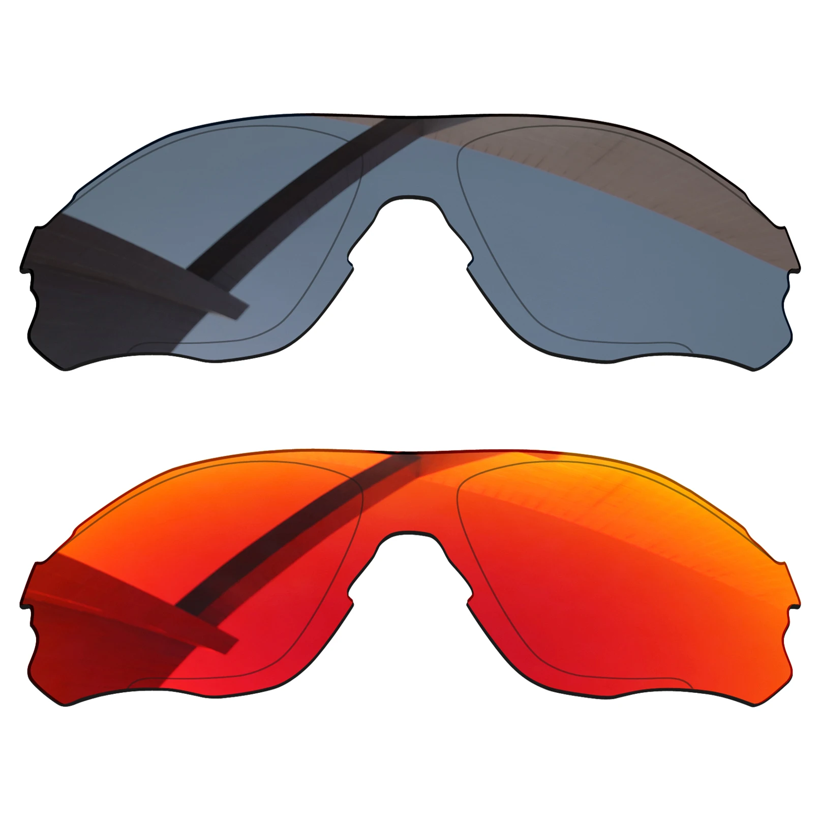 

Bsymbo 2 Pairs Agate Red & Sliver Grey Polarized Replacement Lenses for-Oakley EVZero Path OO9308 Frame