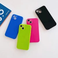 fluorescent jelly color phone case for iphone 13 12 11 pro max x xs xr 8 7 6 6s plus se 2020 case soft silicone neon cover green
