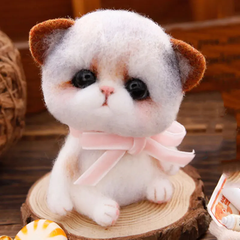 Сделай сам шерсть войлок милый кролик игла валяние игрушка ручной работы наборы