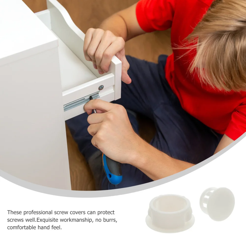

27 Pcs 1 Bag Durable Screw Covers Practical Screw Decoration Covers (White)