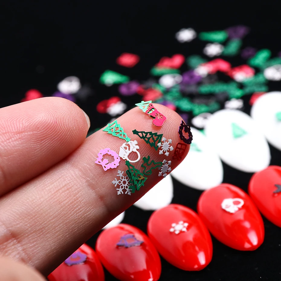 1 коробка 3D металлическая отделка ногтей Аксессуары Смешанные блестки