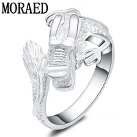 high quality 925 sterling silver personality chinese dragon finger rings for women men fashion jewelry open rings