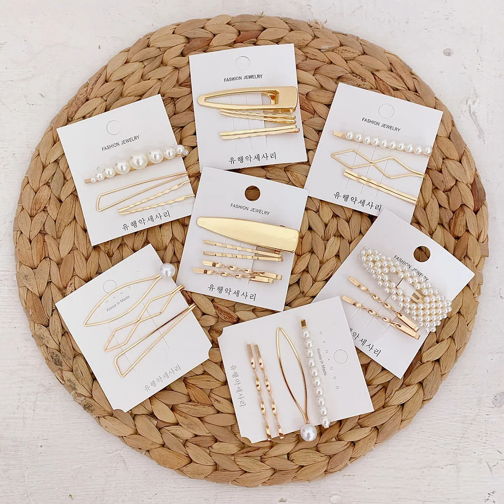 Женские заколки для волос с искусственным жемчугом корейские золотистые шпильки