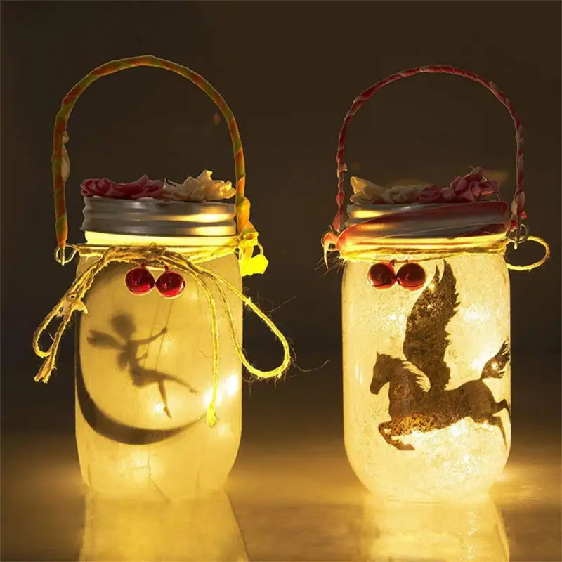 

2PCS Fairy Light LED Lantern Lights Outdoor Hanging Mason Jar Lights Table Lamp Yard Garden Christmas Party Decor Night Lights