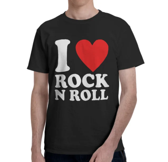 

Футболка I-Love-rock n roll-черная забавная футболка на День Матери и отца