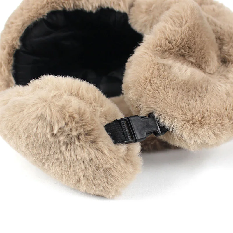 Женская меховая шапка-ушанка Minhui теплая русская шляпа-ушанка из кроличьего меха