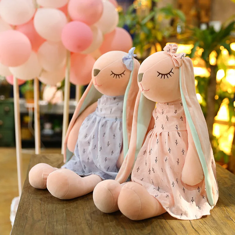 

Free ship 35/45/55/65cm creative cute bunny rabbit plush toys for children soft doll girls gift kawaii room decor pillow hugs