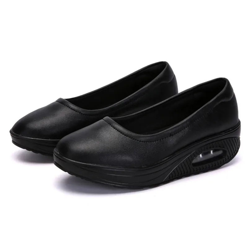 LIN KING/Женская Повседневная офисная обувь сезон весна осень на танкетке с низким