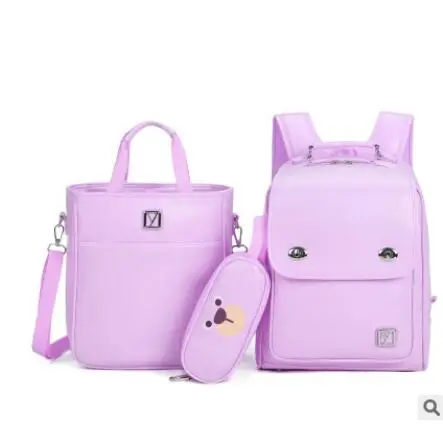 purple Японский Школьный рюкзак для девочек детский ортопедический рюкзак детский PU Японский Школьный рюкзак детские школьные рюкзаки сумки - Цвет: purple