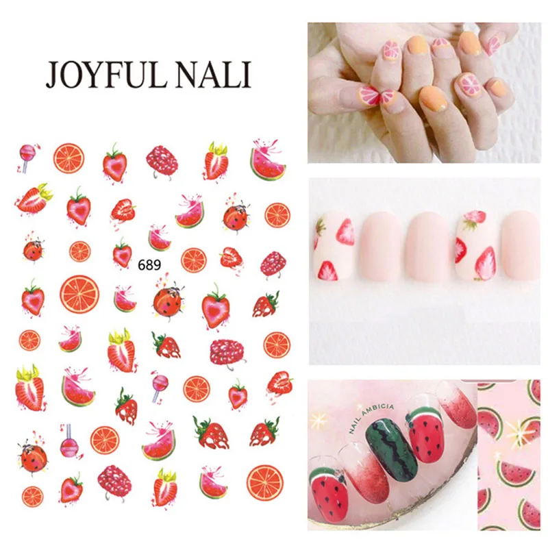 Стикер для ногтей детей милый фруктовый 3D Водонепроницаемый стойкий лак