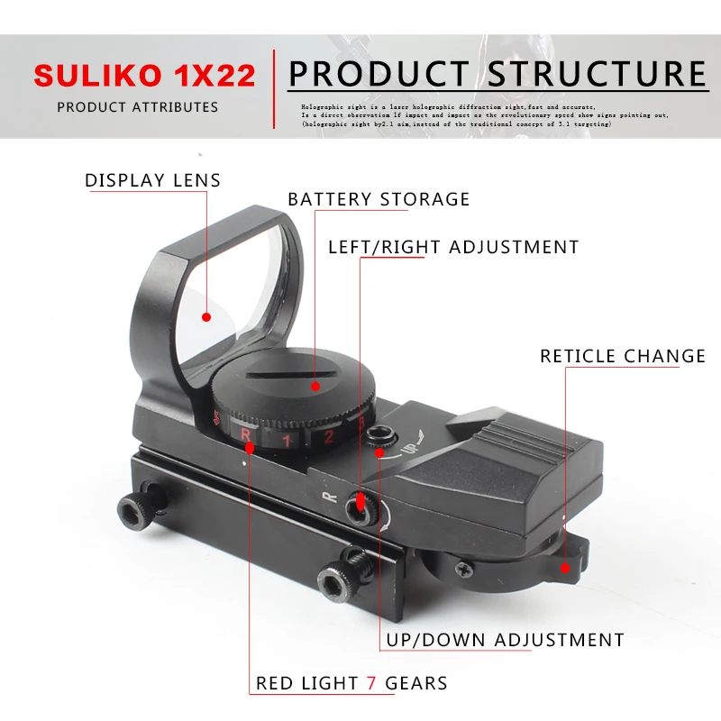 Охотничий оптический прицел тактический Коллиматорный с 4 точками красного