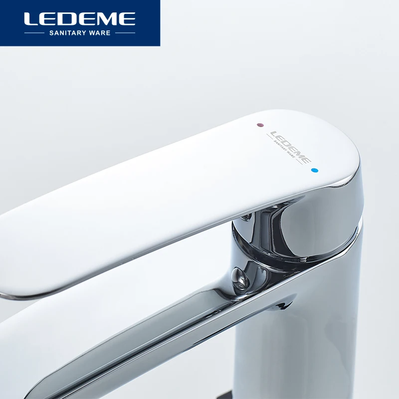 Смеситель для раковины LEDEME L1072 хромированный кран с одной ручкой ванной