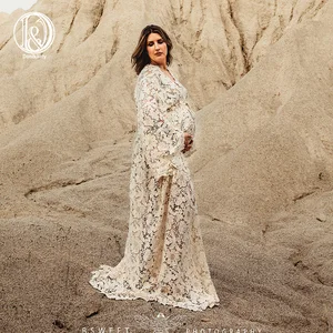 Don  Judy 2020 Новое бежевое винтажное Хлопковое платье для беременных; Материнство платья для фотосъемки платье макси для беременных фото реквизит размера плюс