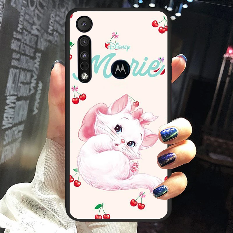 

Disney Marie Cat for Motorola G9 G8 G E7 E6 One Play Marco Hyper Fusion Stylus Power Edge Plus Black Phone Case