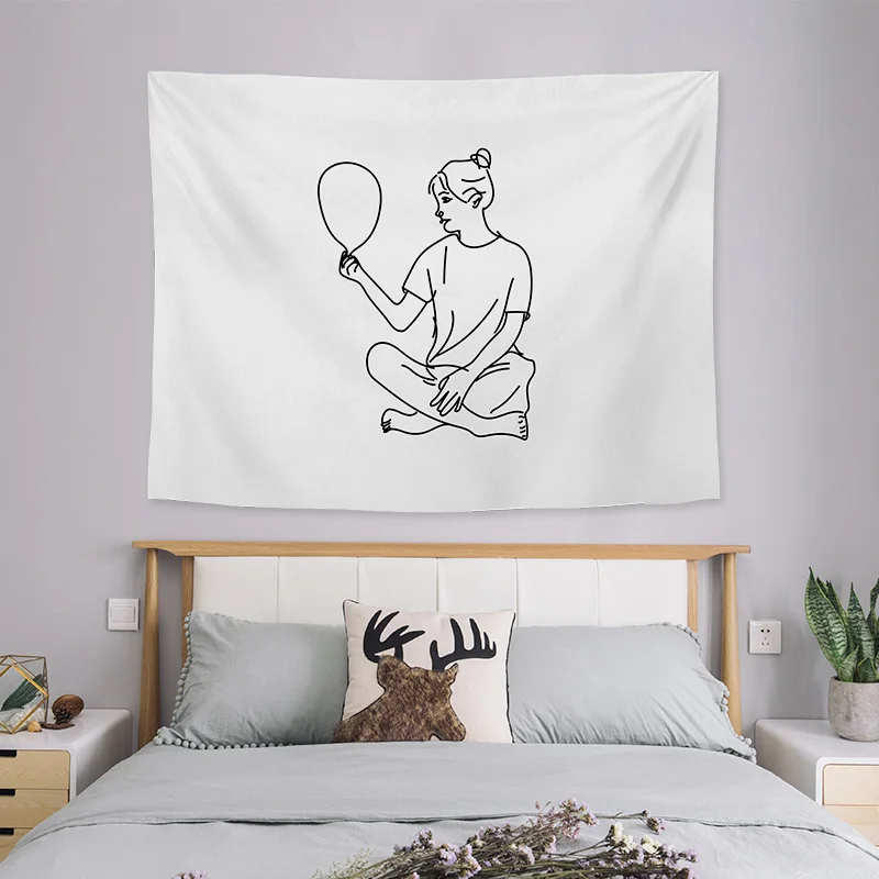 Современный скандинавский гобелен настенный креативный белый художественный