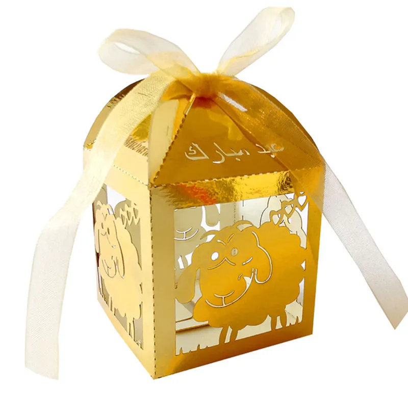 

25Pcs Sheep Eid Mubarak Favors Candy Boxes Lace Ramadan Kareem Gift Boxes Islamic Muslim Happy Al-Fitr Eid Event Party Supplies