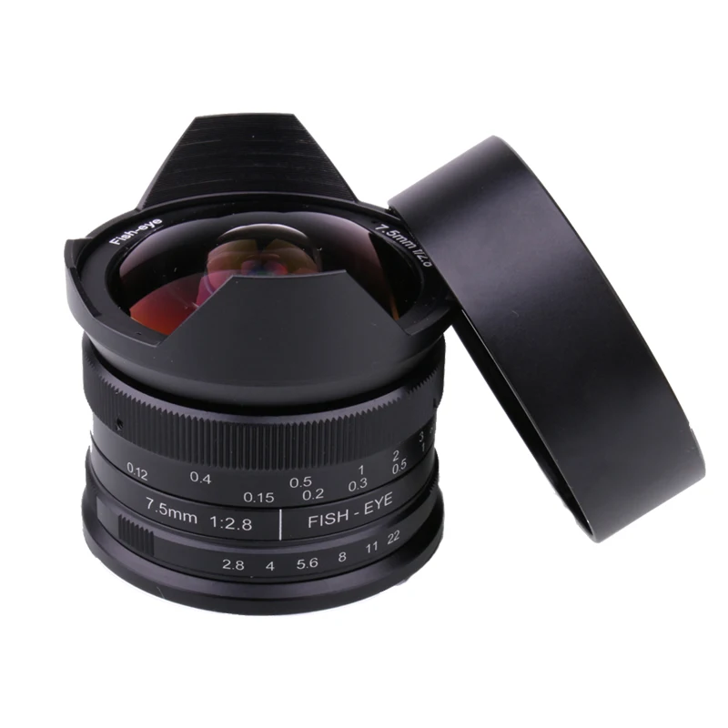 Объектив RISESPRAY 7 5 мм f2.8 рыбий глаз 180 APS-C ручной фиксированный объектив для Olympus