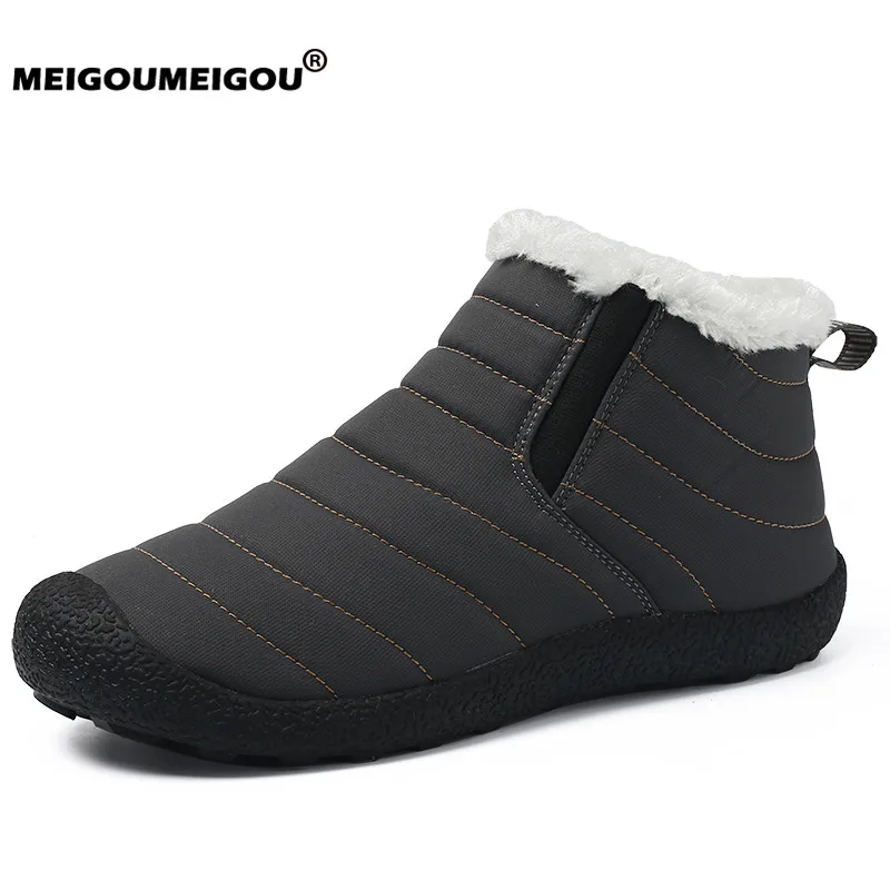 Водонепроницаемая Мужская зимняя обувь большие размеры 35-46 зимние ботинки