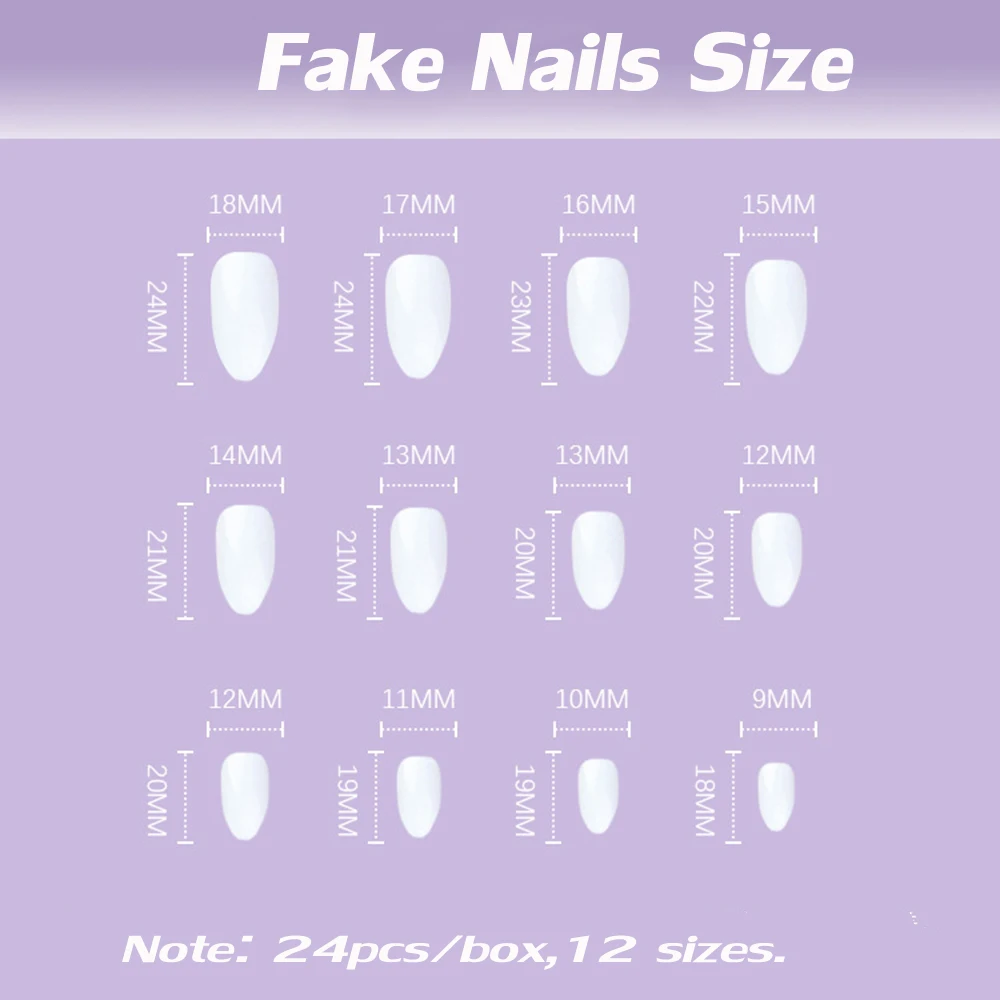 24 шт. средней длины минималистичные граффити накладные ногти в форме балета с