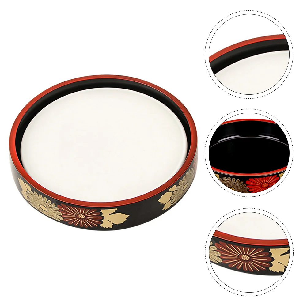

1 Set Round Seafood Sashimi Display Plates Practical Sushi Trays (Black)
