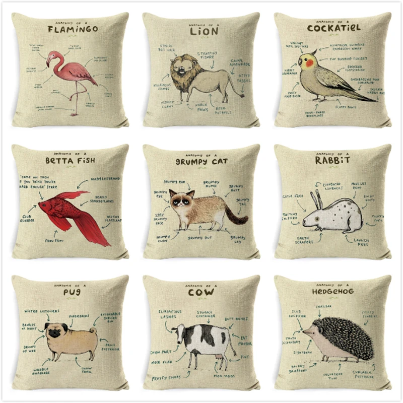 Животные анатомии Чехлы Фламинго лиса такса &quotЖираф&quot Ежик Лев Мопс Белочка
