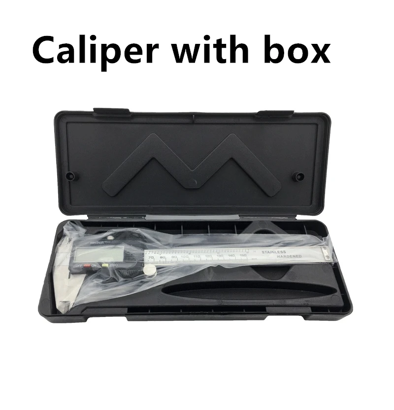 caliper with Box Цифровой Электронный штангенциркуль микрометр 150 мм 6' ЖК-дисплей широкоформатный металлический штангенциркуль из нержавеющей стали инструмент для измерения глубины - Цвет: caliper with Box