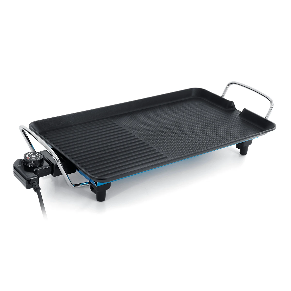 

Electric BBQ Grill 2000W Teppanyaki Table Top Non-stick Griddle Hot Plate Cook 5 Adjustable Temperature Control Anti Slip Feet