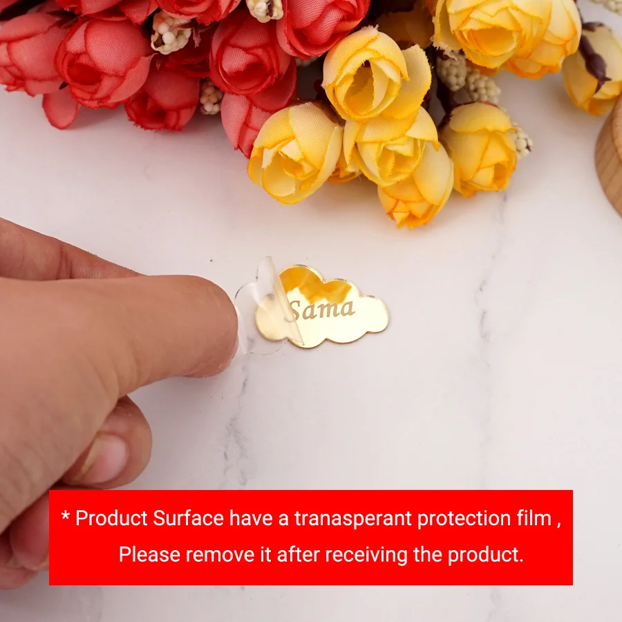 Индивидуальные Акриловые зеркальные Наклейки для декора стола в виде облака 20