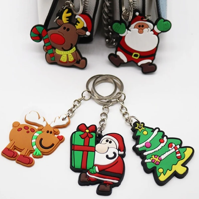 

Christmas Key Ring Christmas Pendant Santa Claus Elk Snowman Keychain New Year Decoration Children Xmas Jewelry Gifts брелок