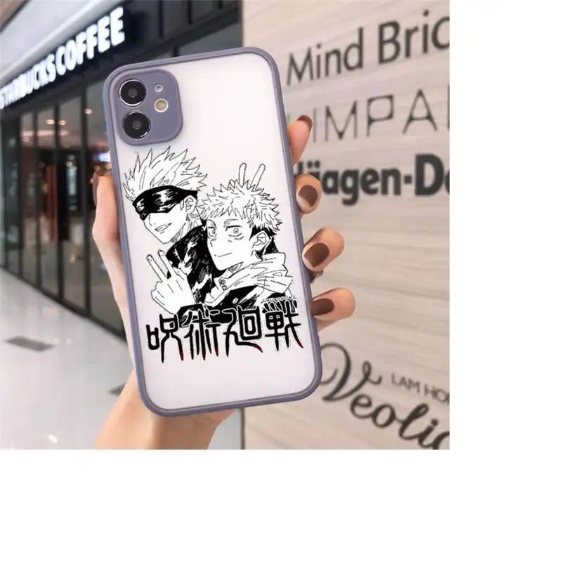 

Jujutsu Kaisen Satoru Gojo anime Phone Cases Matte transparent For Gray iPhone 12 Mini 11 Pro XR XS Max 7 8 Plus X Back Cover