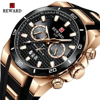 reward fashion big dial mens watch men top brand luxury chronograph silicone sport quartz watches waterproof relogio masculino