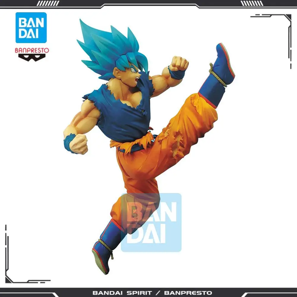 BANDAI оригинальный из мультфильма Жемчуг дракона супер сайян Каблук 16 см голубые