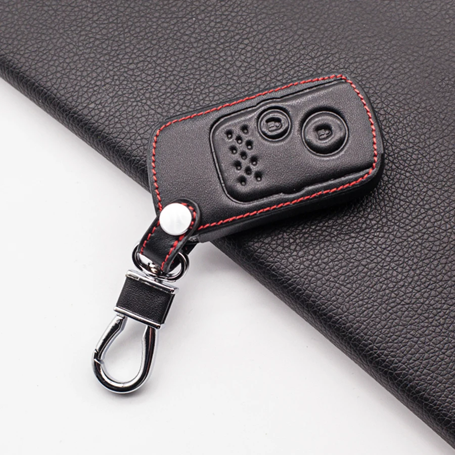 

Carrying 100% Leather Car Key Case For Honda Accord CIVIC CRV Fit 2006-2015 2 Button Remote Keyleass Protector Cover