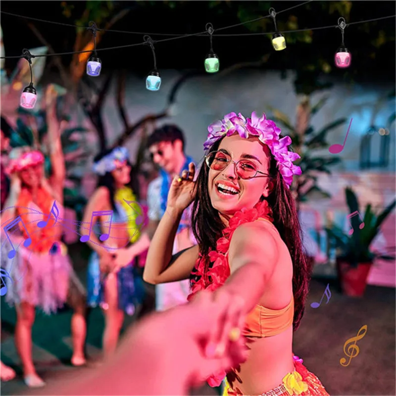 

Led running water running horse voice control music slide light string RGB indoor and outdoor bulb string color bulb string