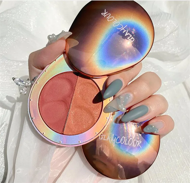 GlamColo Double Colors Highlighter Palette Face Contouring Makeup Brightener Concealer Primer Bronzer | Красота и здоровье
