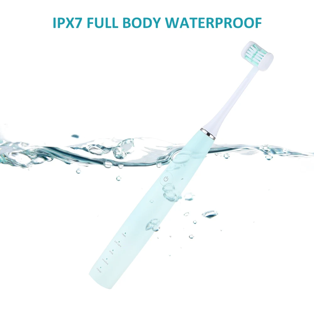 

3 Headed Sonic Electric Dental Toothbrush Wireless Charger 4 Modes Waterproof Soft Bristles Teeth Whitening Tool Dropshipping