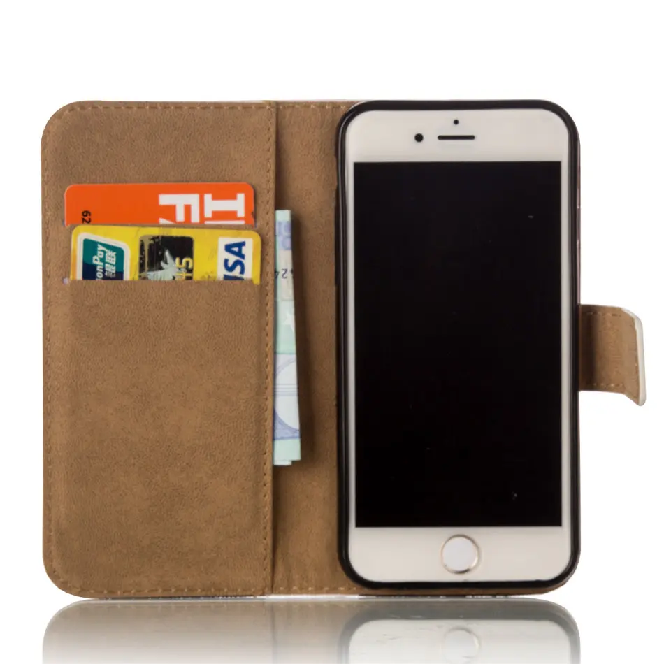 Чехол для Apple iPhone 6 6S Plus 6Plus модный кожаный чехол-бумажник с подставкой и цветком